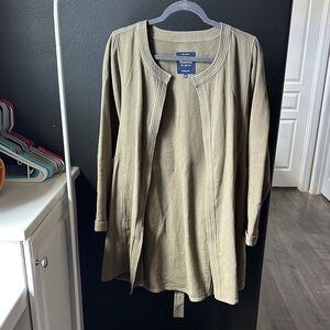 Madewell Khaki Open Front Cardigan